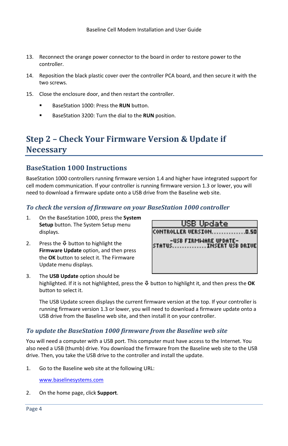 Basestation 1000 instructions | Baseline Systems BaseStation 1000 User Manual | Page 8 / 12