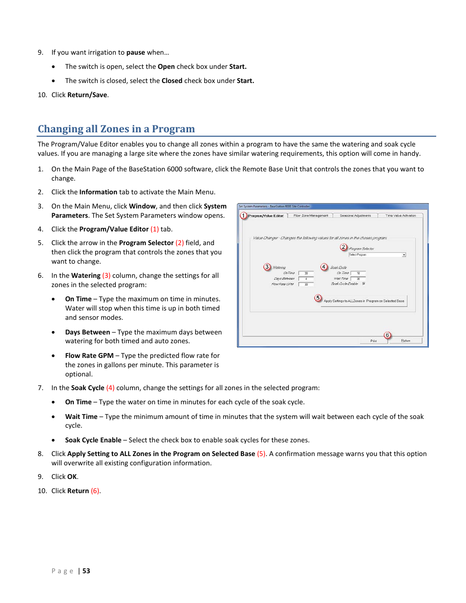 Changing all zones in a program | Baseline Systems BaseStation 6000 User Manual | Page 61 / 131