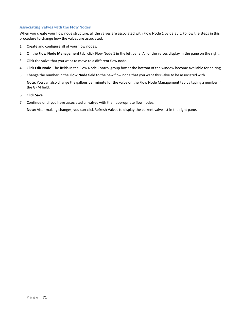 Associating valves with the flow nodes | Baseline Systems BaseStation 6000 User Manual | Page 79 / 131