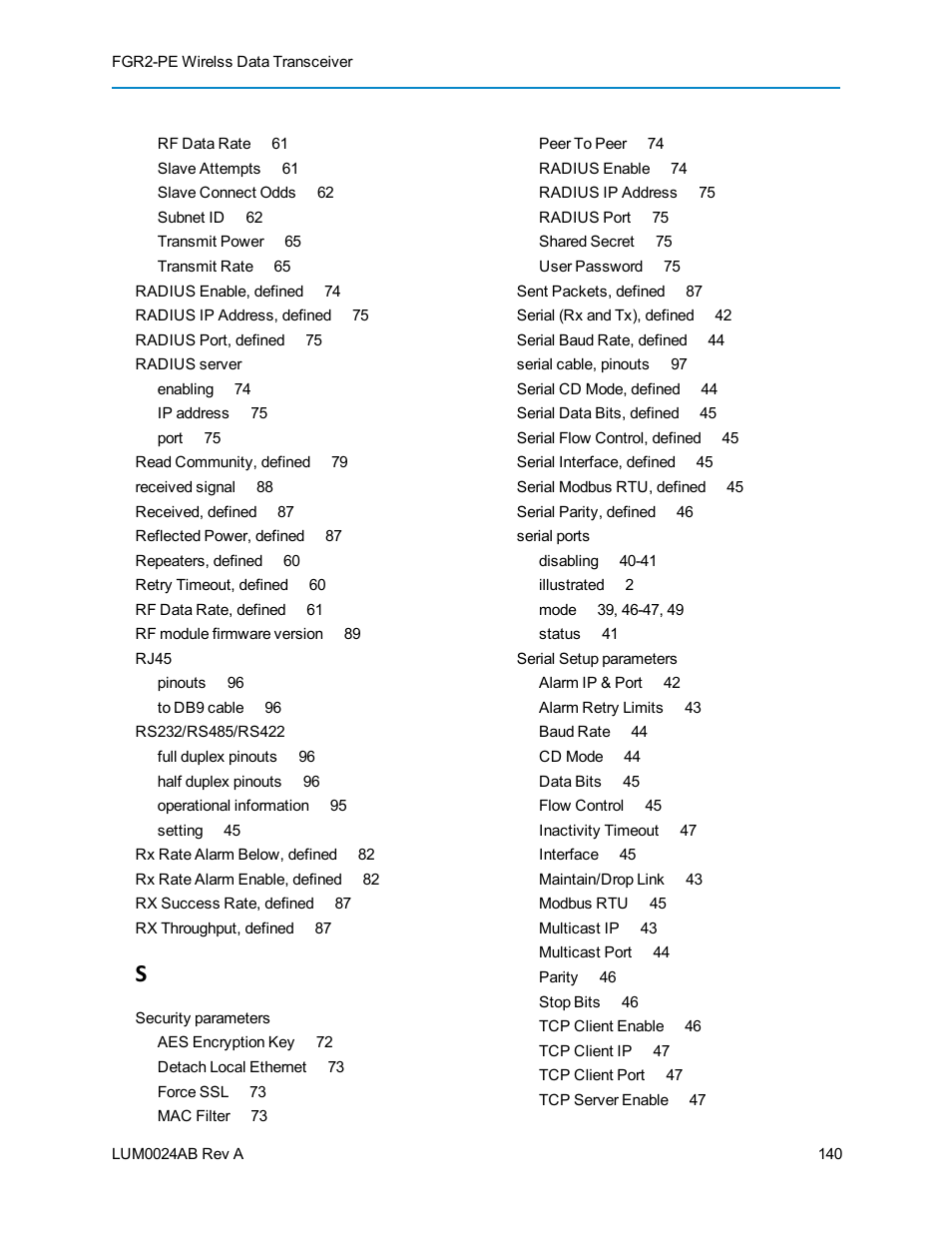 Baseline Systems FreeWave Ethernet Radio User Manual | Page 156 / 160