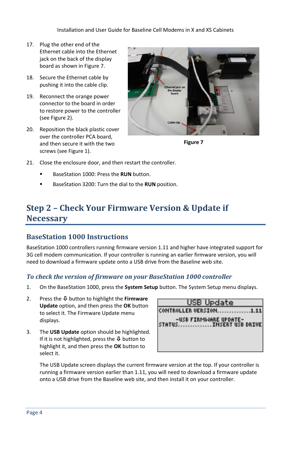 Basestation 1000 instructions | Baseline Systems BaseStation 3200 in X Cabinet User Manual | Page 8 / 14