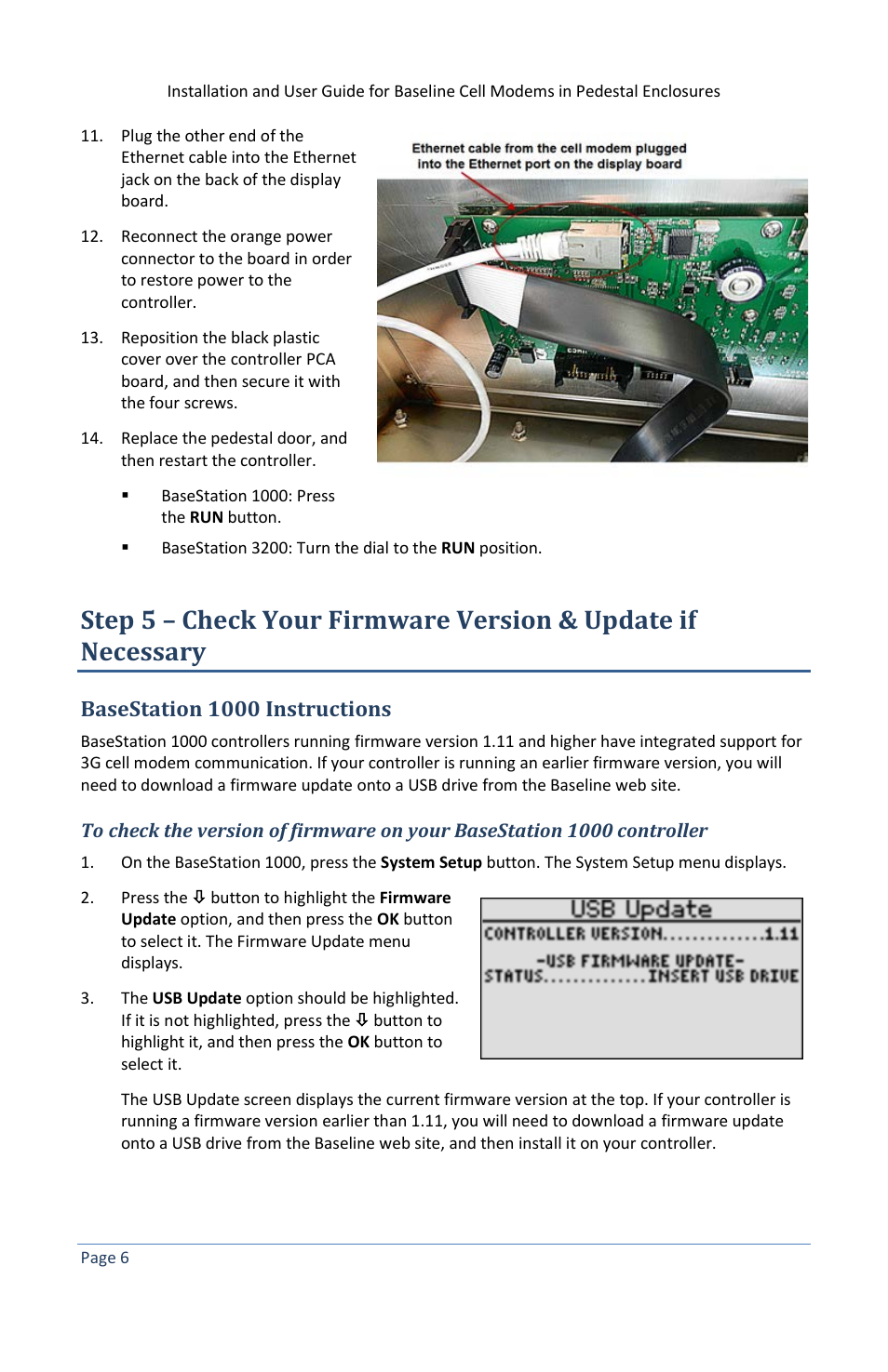 Basestation 1000 instructions | Baseline Systems BaseStation 3200 in Pedestal User Manual | Page 10 / 16
