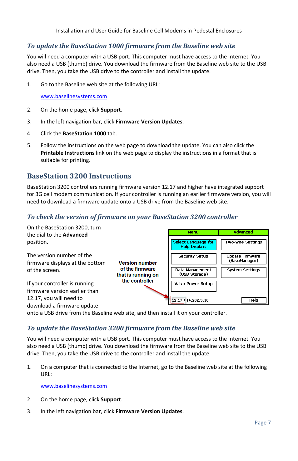 Basestation 3200 instructions | Baseline Systems BaseStation 3200 in Pedestal User Manual | Page 11 / 16