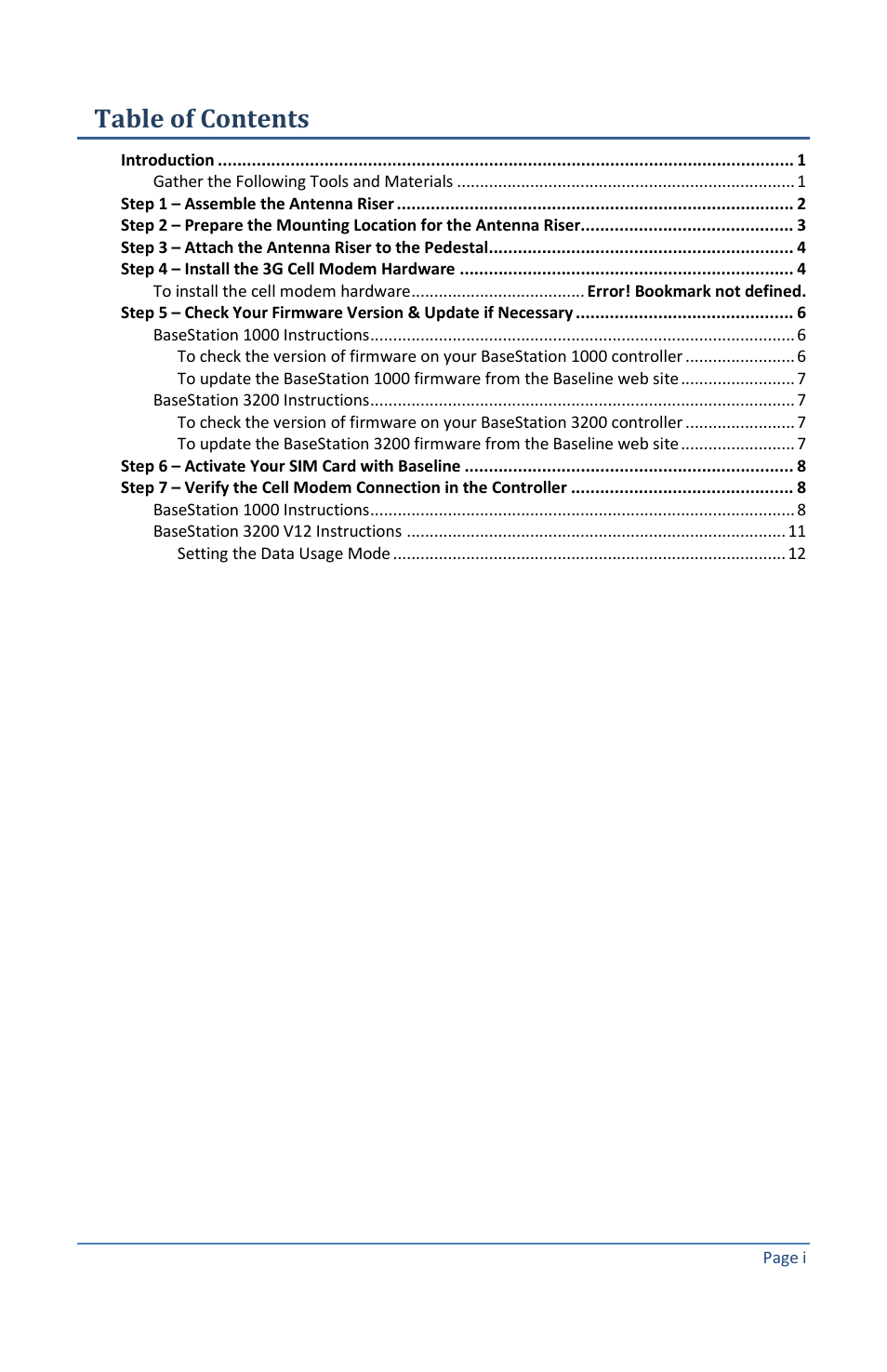 Baseline Systems BaseStation 3200 in Pedestal User Manual | Page 3 / 16