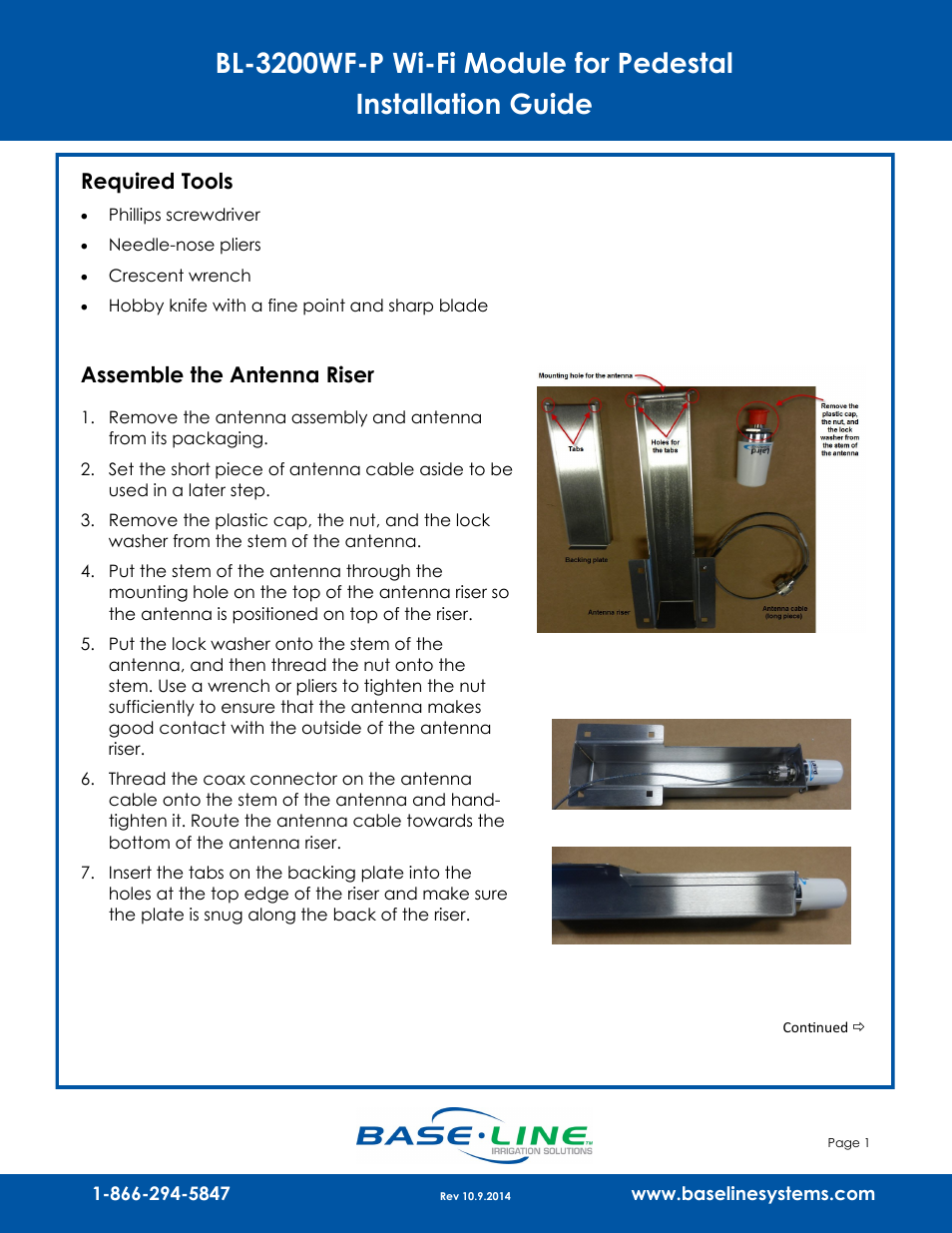 Baseline Systems BaseStation 3200 in Pedestal User Manual | 6 pages