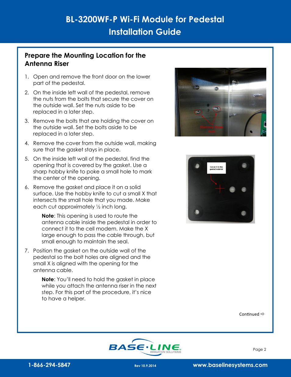 Baseline Systems BaseStation 3200 in Pedestal User Manual | Page 2 / 6