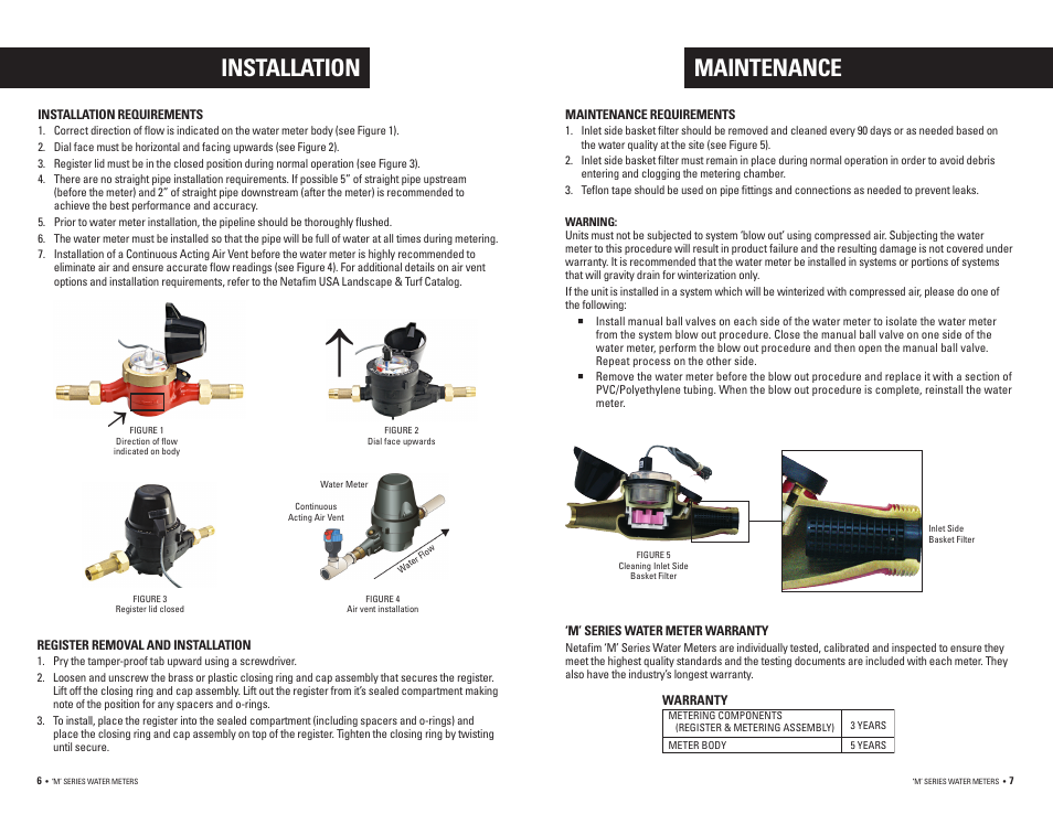 Installation maintenance | Baseline Systems BFM Series Flow Meter User Manual | Page 7 / 8