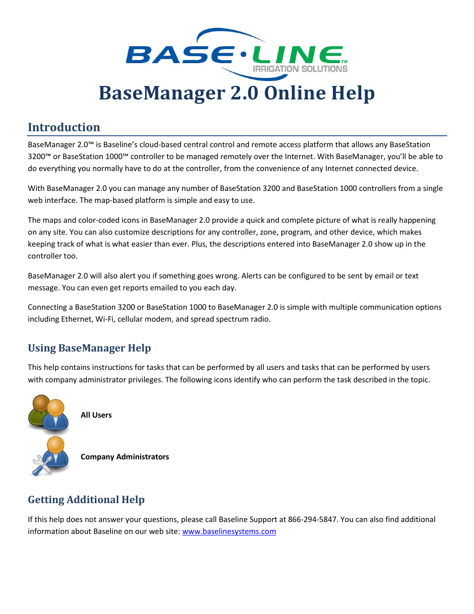 Baseline Systems BaseManager 2.0 User Manual | 32 pages