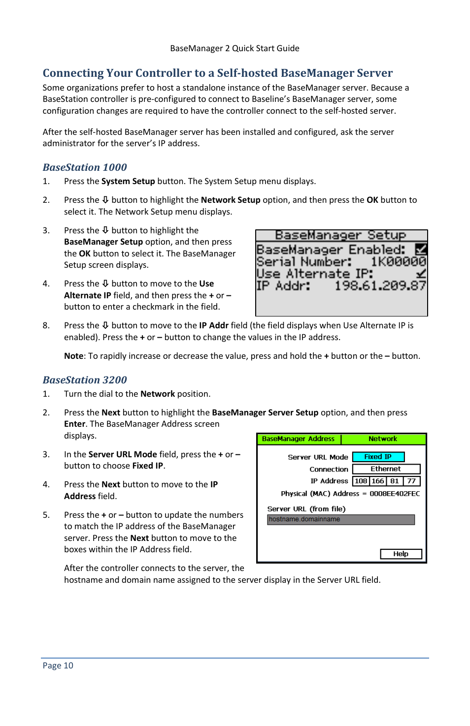 Basestation 1000, Basestation 3200 | Baseline Systems BaseManager 2.0 User Manual | Page 14 / 14