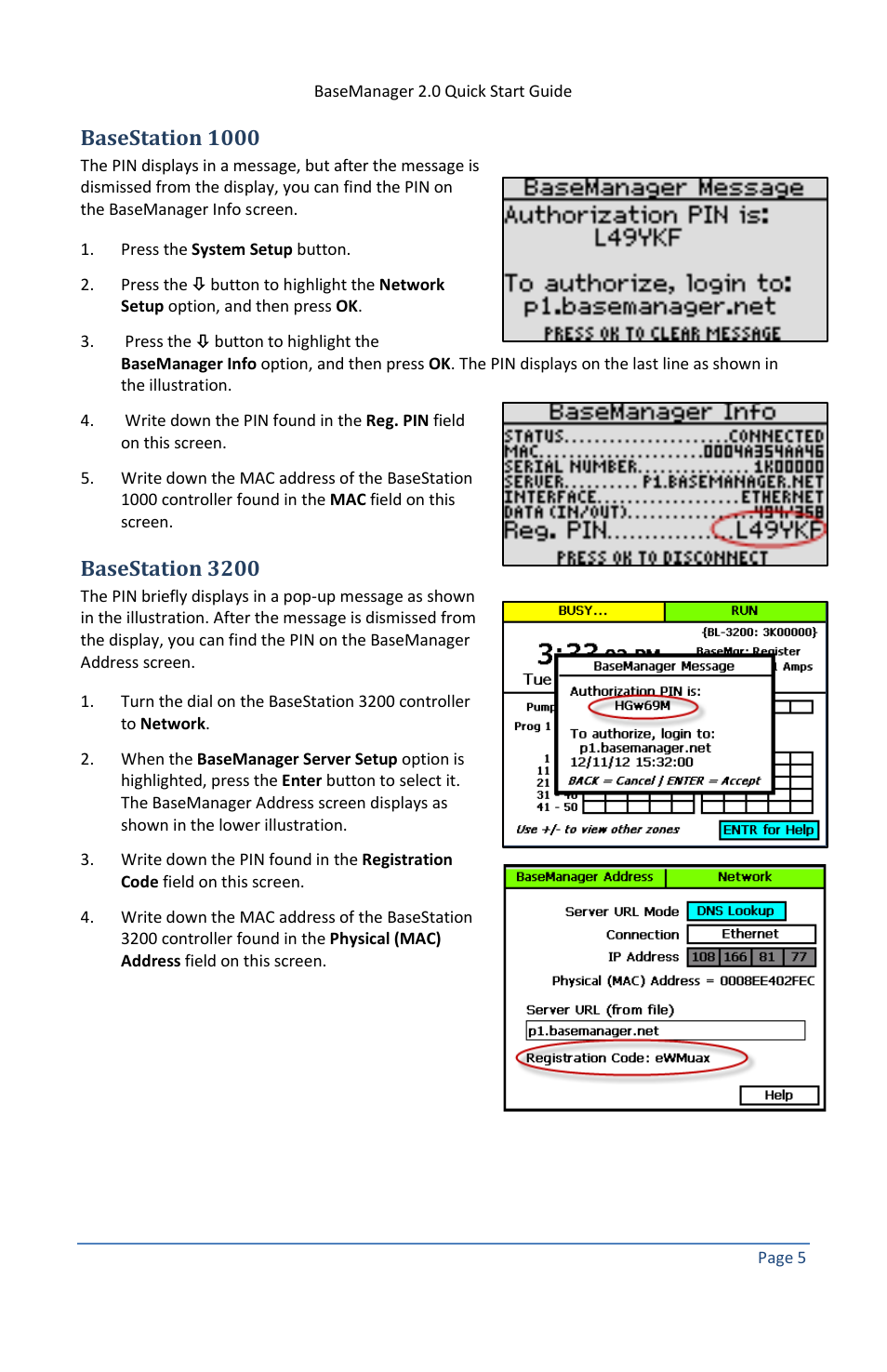 Basestation 1000, Basestation 3200 | Baseline Systems BaseManager 2.0 User Manual | Page 9 / 14