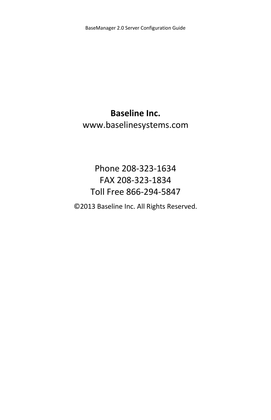 Baseline Systems BaseManager 2.0 User Manual | Page 2 / 13