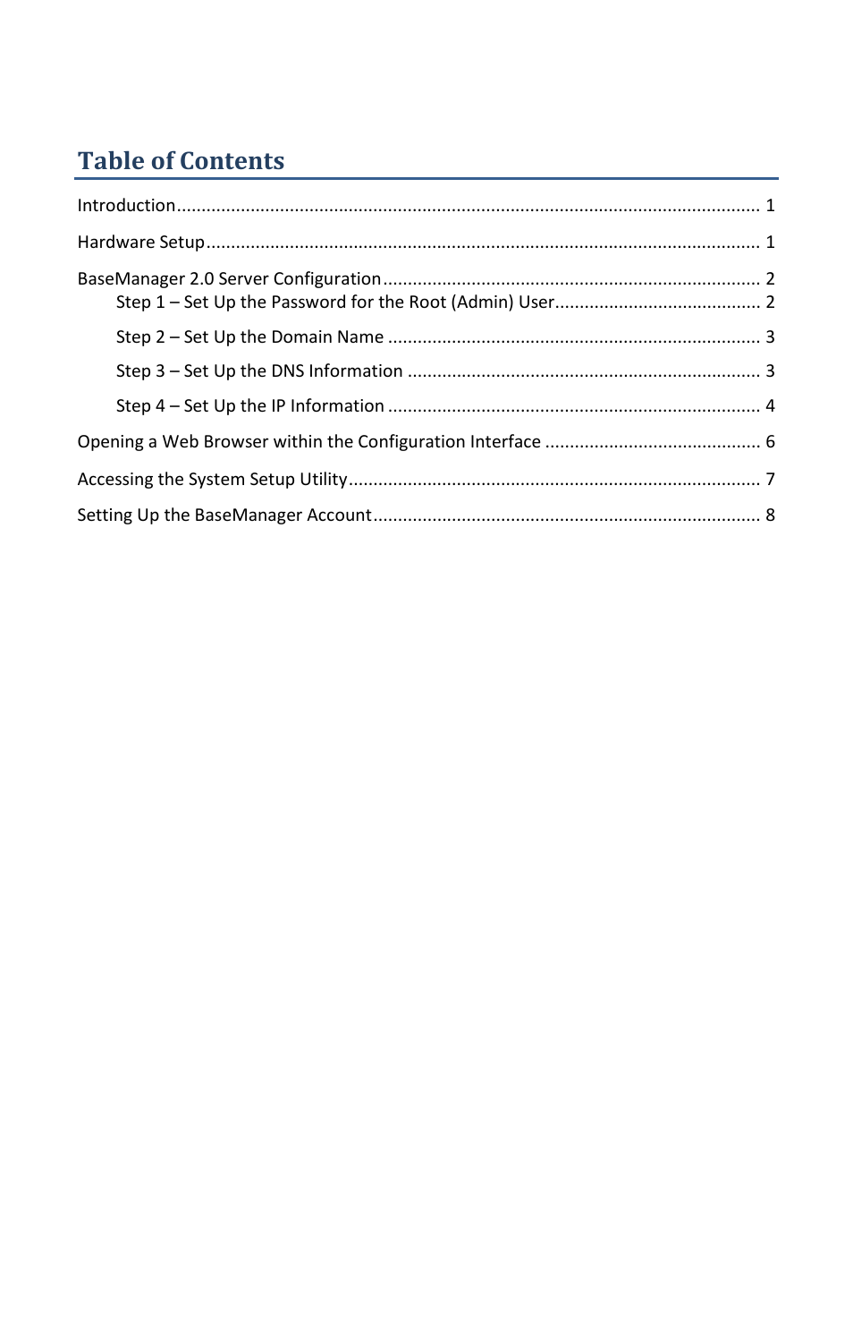 Baseline Systems BaseManager 2.0 User Manual | Page 3 / 13