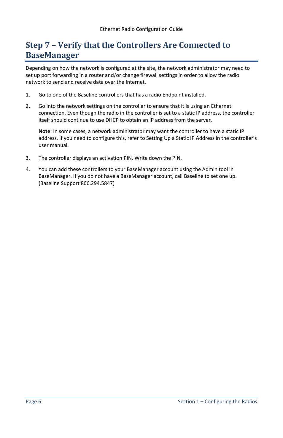 Baseline Systems Ethernet Radio User Manual | Page 12 / 35