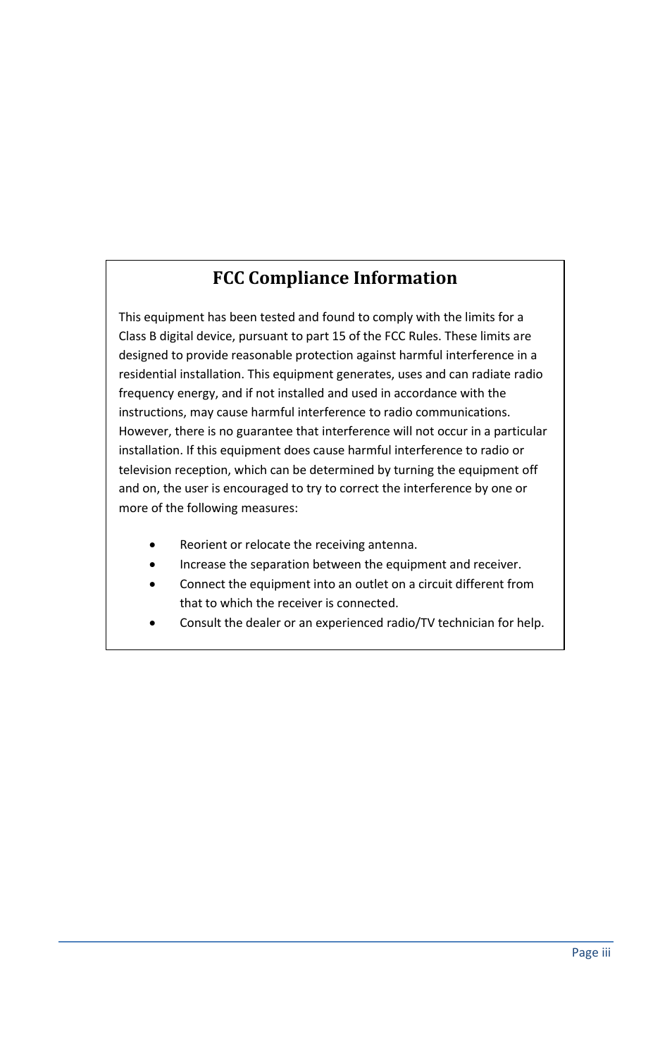 Fcc compliance information | Baseline Systems Ethernet Radio User Manual | Page 5 / 35