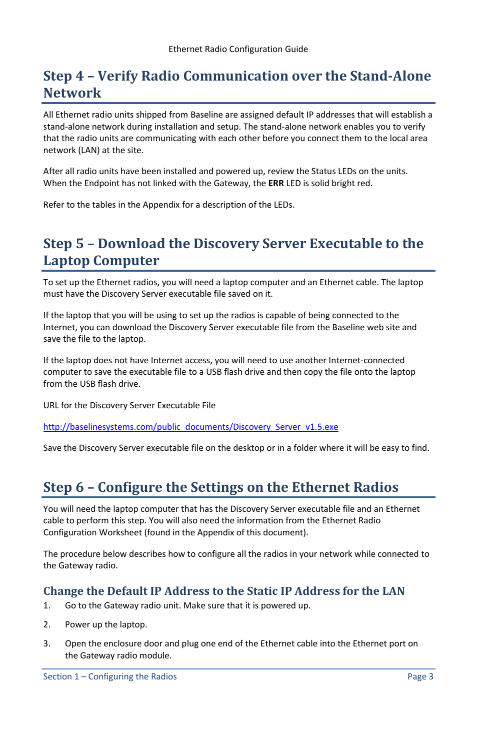 Baseline Systems Ethernet Radio User Manual | Page 9 / 35