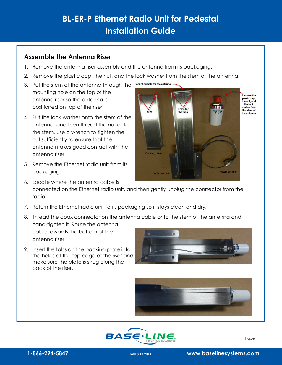 Baseline Systems Ethernet Radio User Manual | 5 pages