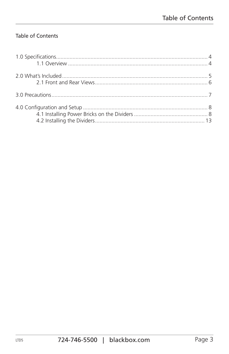 Black Box LTD8 User Manual | Page 3 / 16