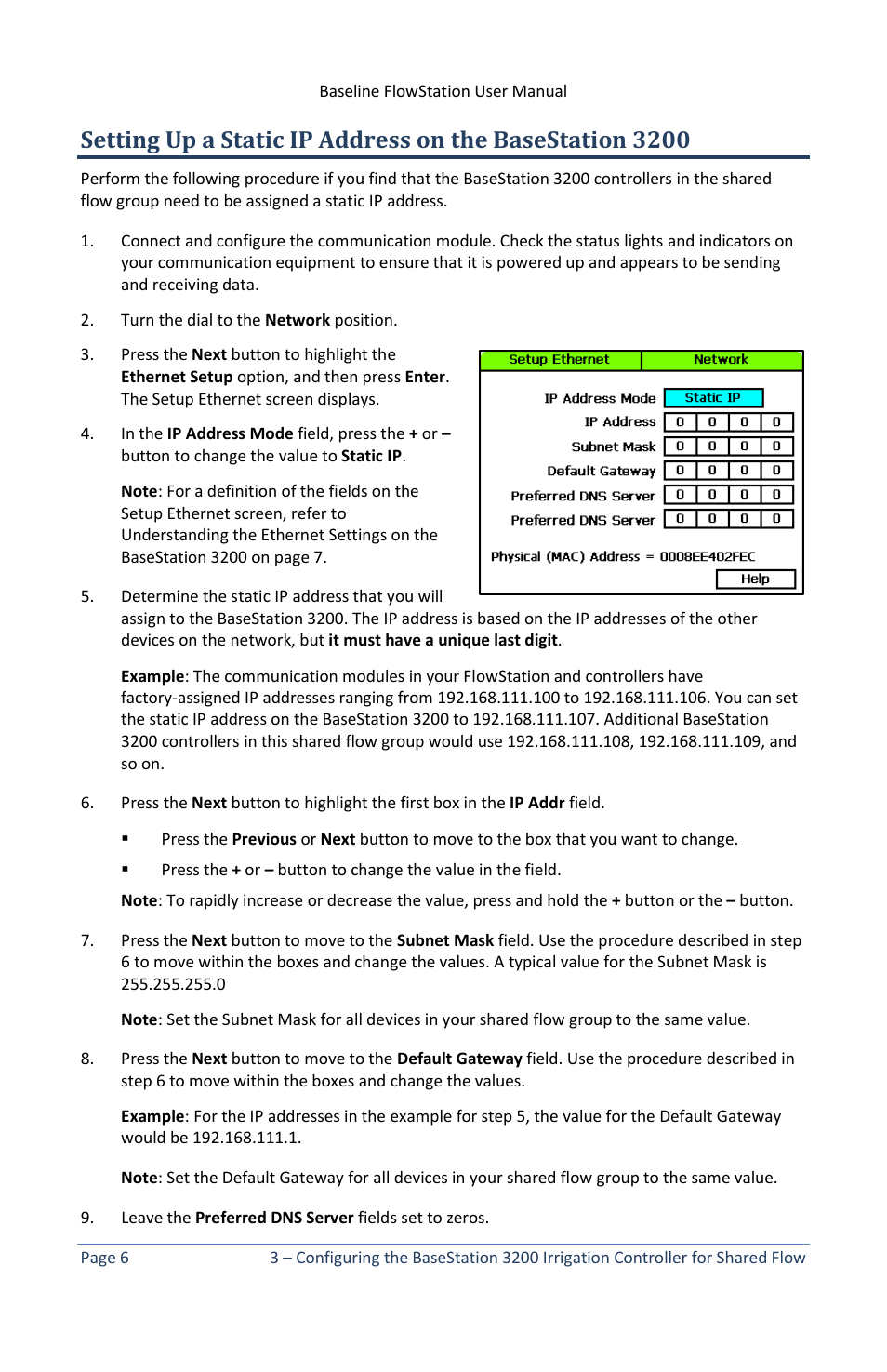 Baseline Systems FlowStation User Manual | Page 10 / 41