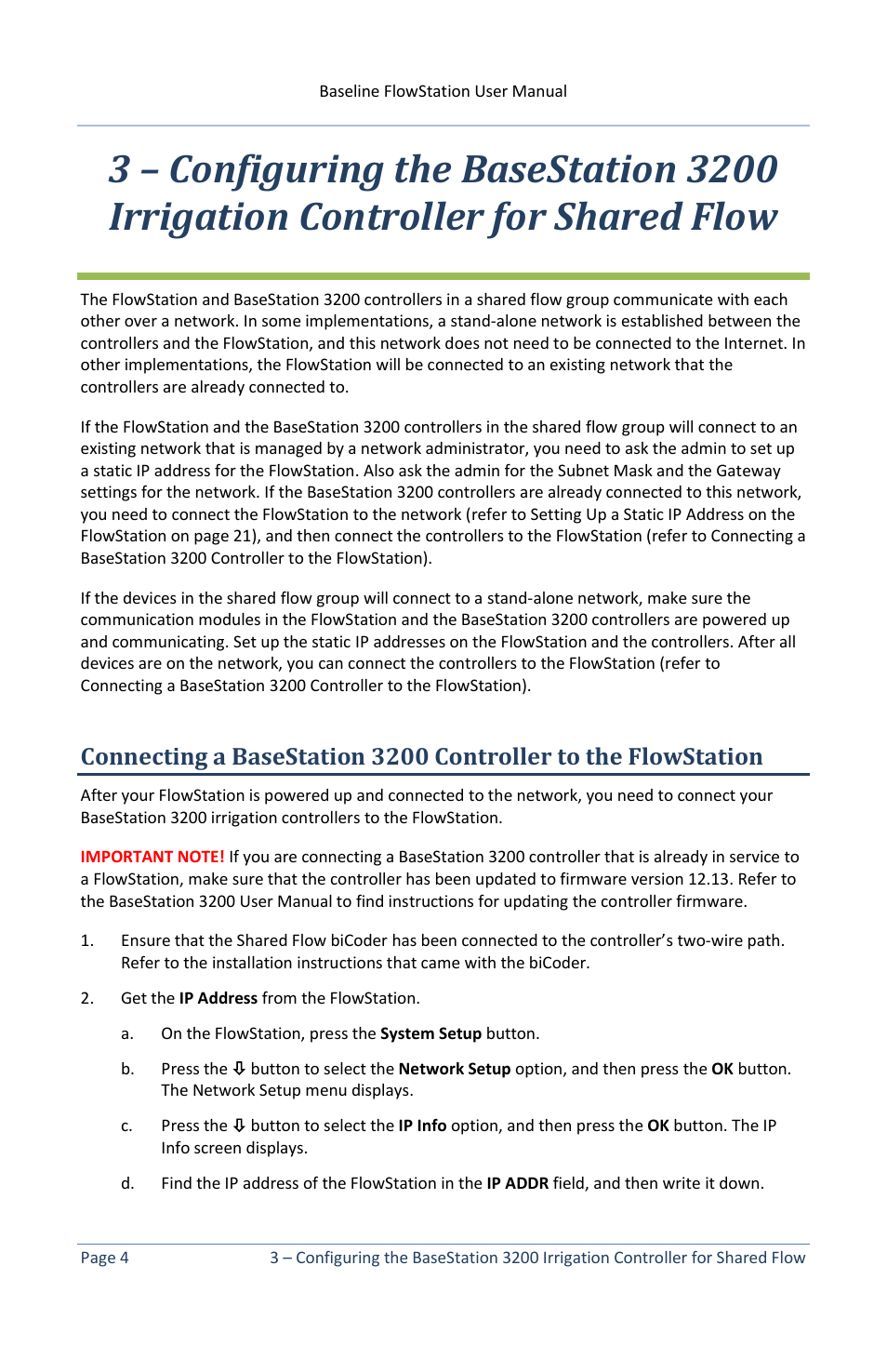 Flow | Baseline Systems FlowStation User Manual | Page 8 / 41