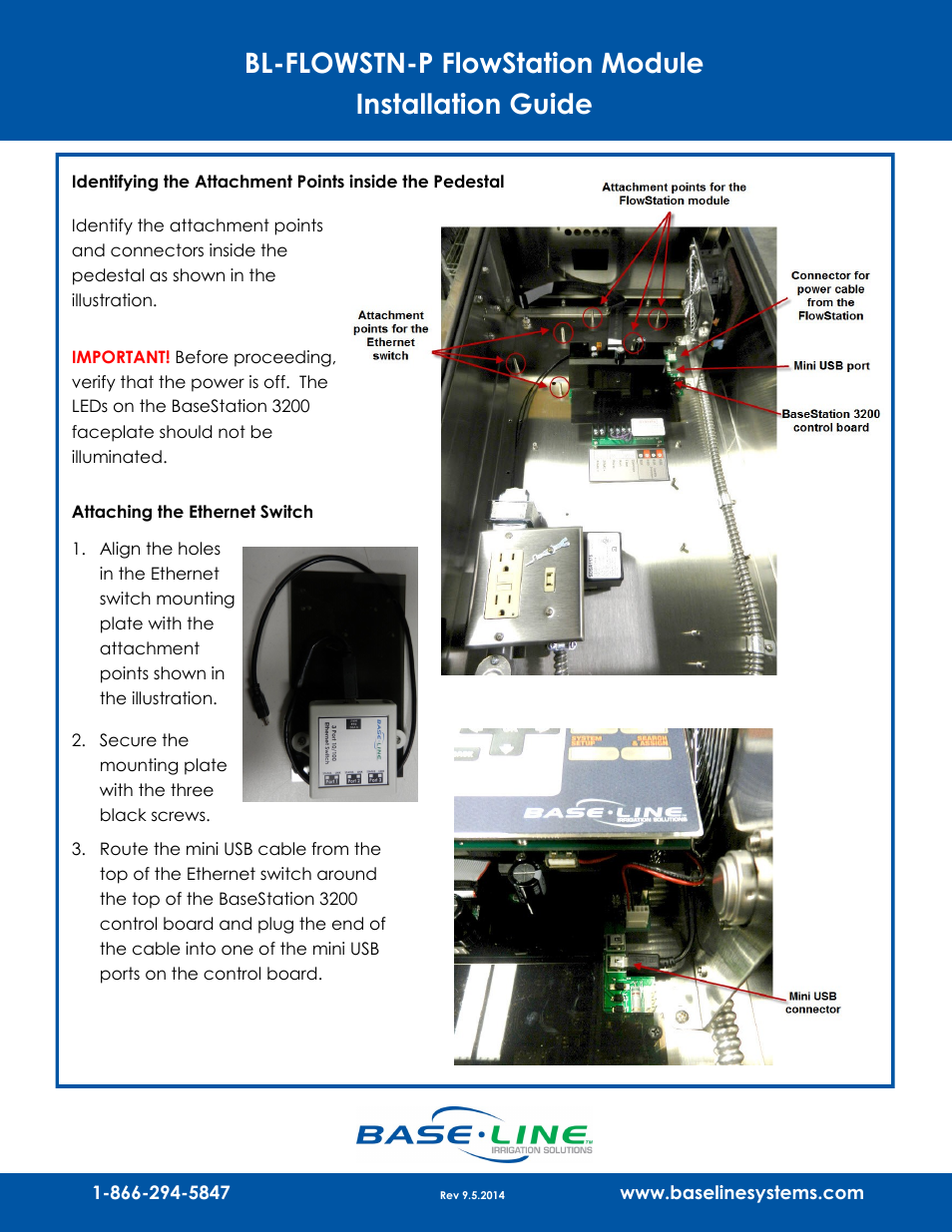 Bl-flowstn-p flowstation module installation guide | Baseline Systems BL-FLOWSTN-P FlowStation Module User Manual | Page 2 / 4