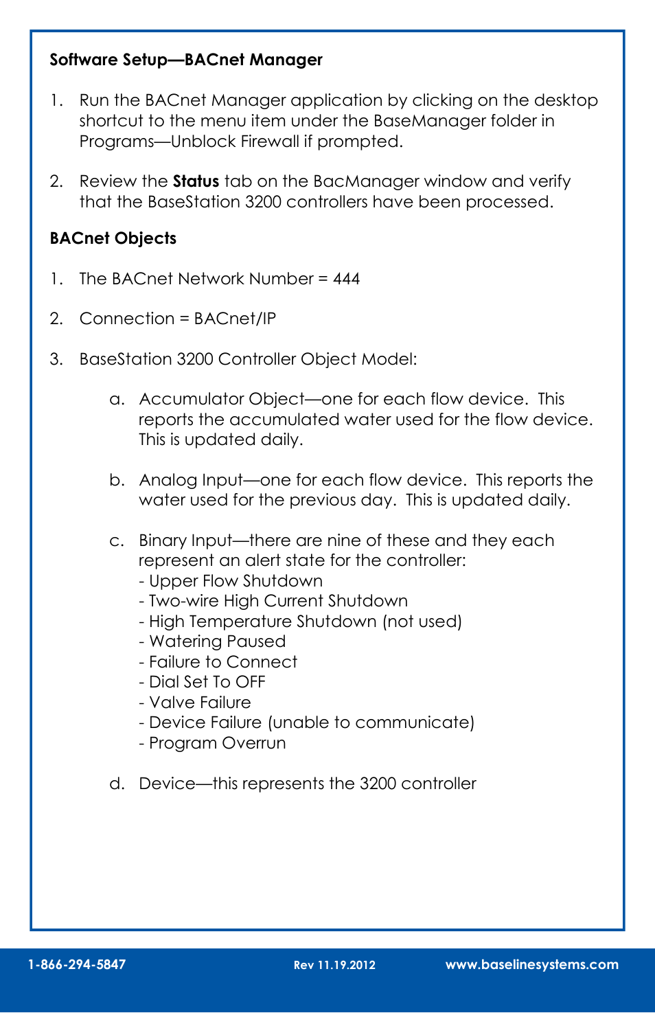 Baseline Systems BACnet Manager User Manual | Page 3 / 4