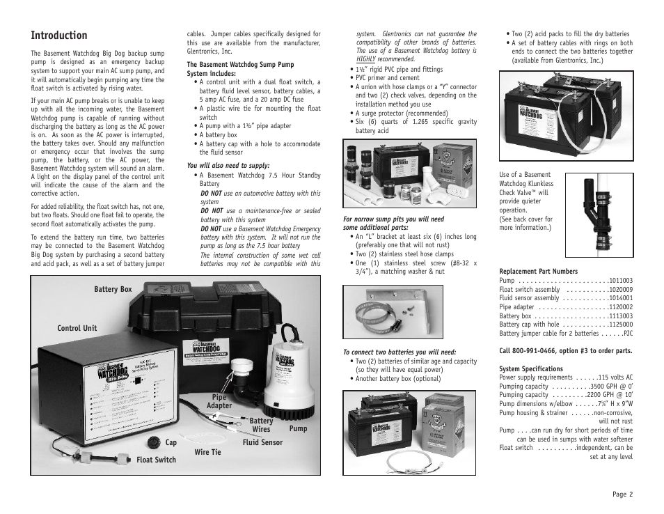 Introduction | Basement Watchdog Big Dog User Manual | Page 3 / 20