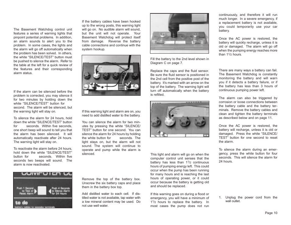 Understanding the warnings & alarms | Basement Watchdog Big Dog User Manual | Page 11 / 16