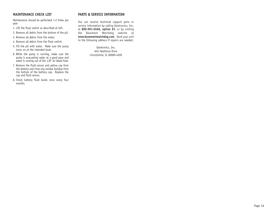 Basement Watchdog Special User Manual | Page 17 / 20