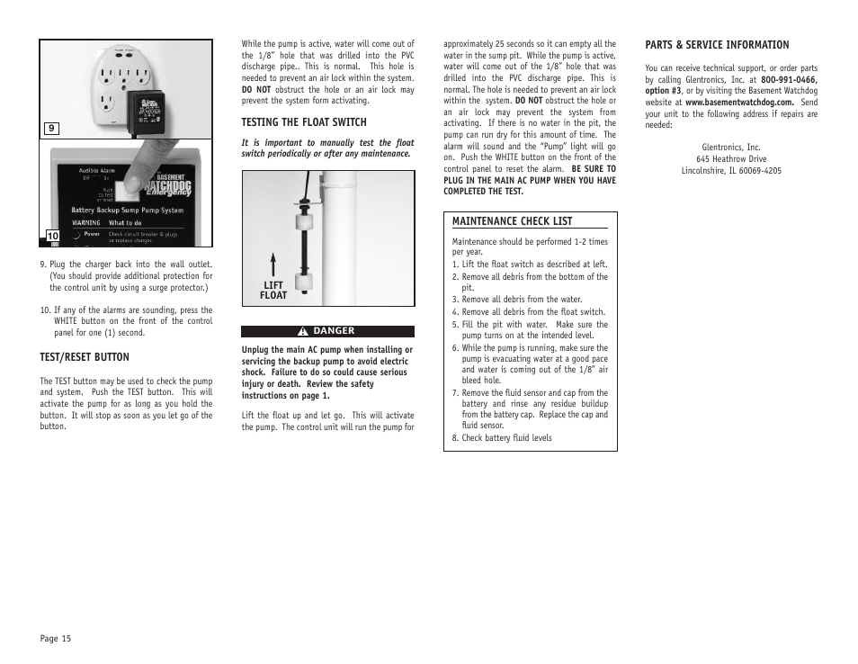Basement Watchdog Emergency User Manual | Page 16 / 20