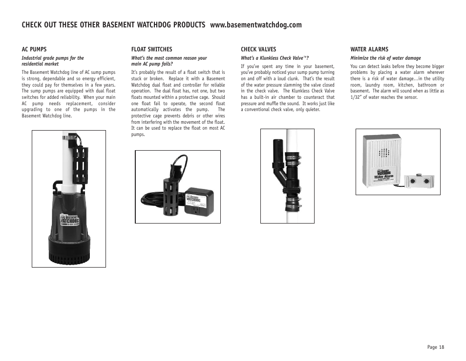 Basement Watchdog Emergency User Manual | Page 19 / 20