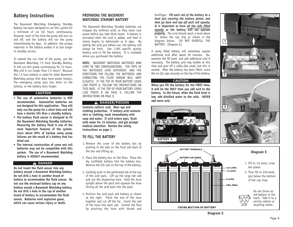 Battery instructions | Basement Watchdog Emergency User Manual | Page 9 / 20