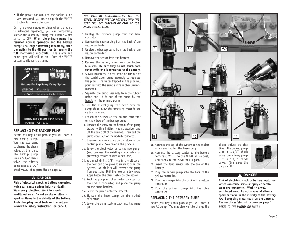 Basement Watchdog Combo User Manual | Page 9 / 15