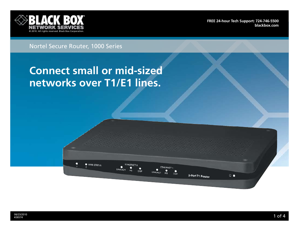 Black Box Nortel Secure 1004 User Manual | 4 pages