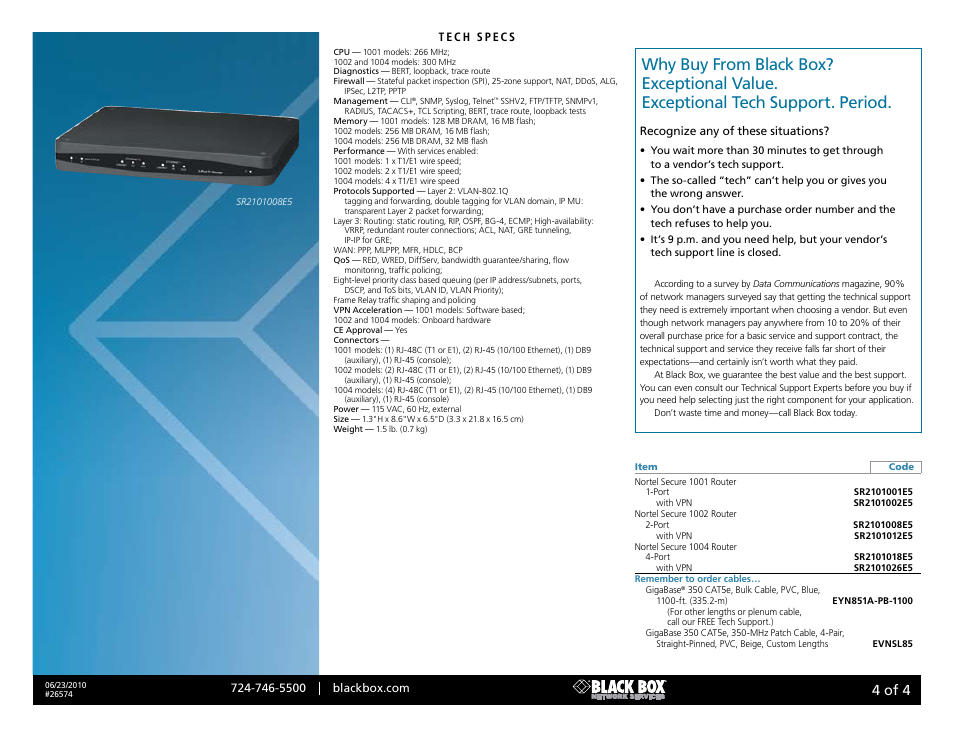 Black box, 4 of 4 | Black Box Nortel Secure 1004 User Manual | Page 4 / 4