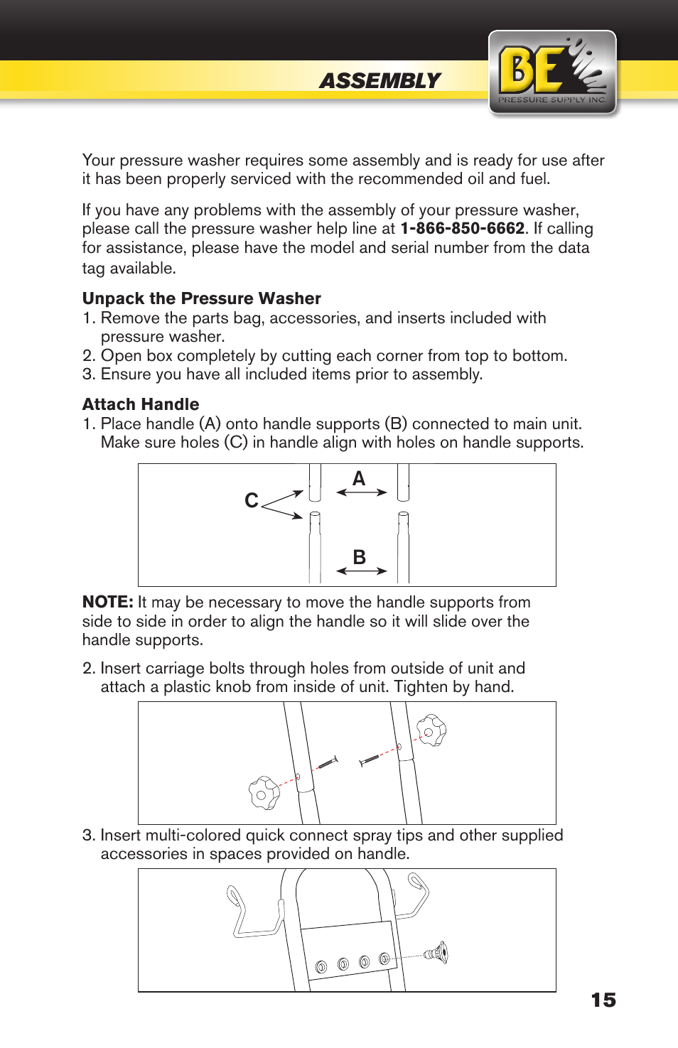 Assembly | BE Pressure supply 270cc Honda GX270 B389HC User Manual | Page 15 / 36