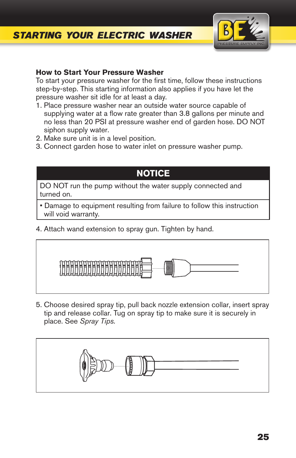 BE Pressure supply 270cc Honda GX270 B389HC User Manual | Page 25 / 36