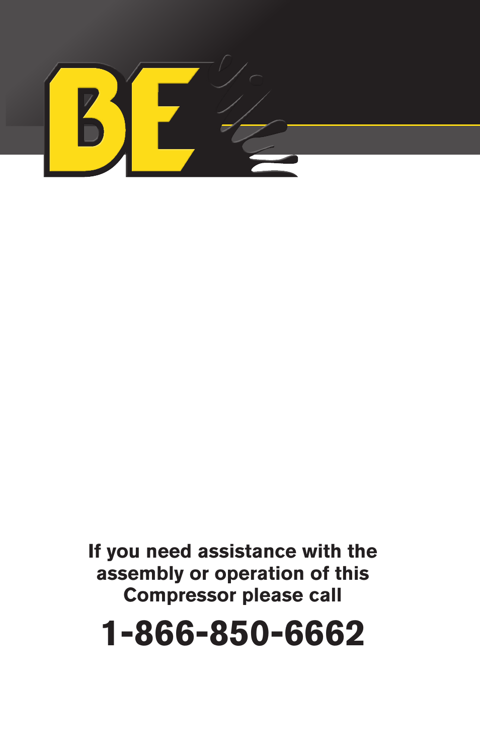 BE Pressure supply 8 Gallon Wheeled Gas Air Compressor AC658HB User Manual | Page 20 / 20