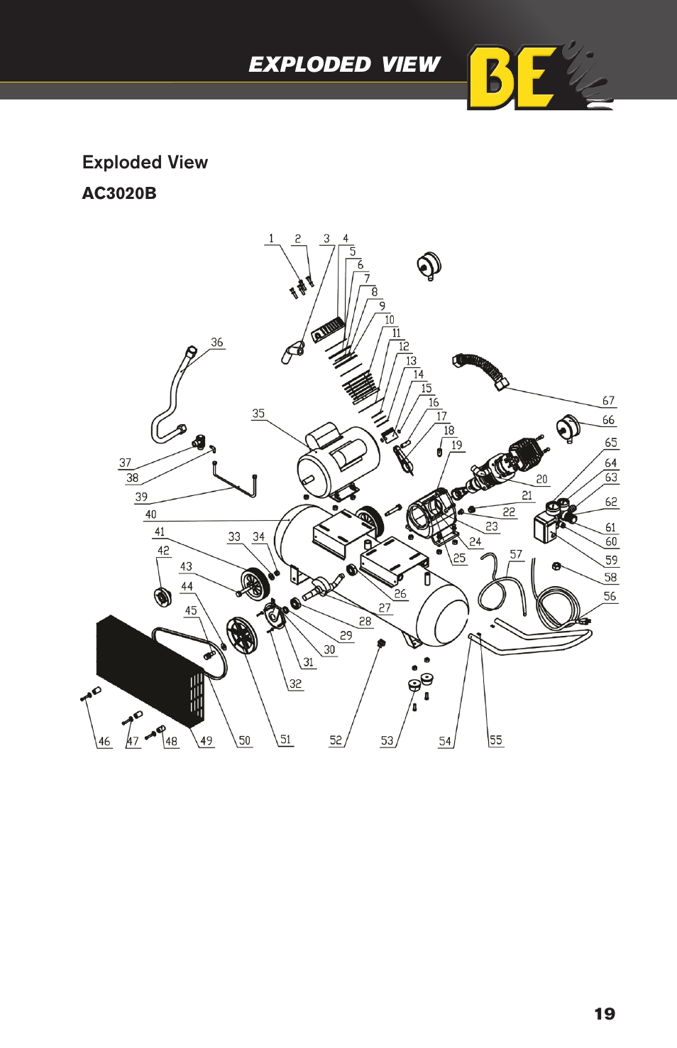 BE Pressure supply 30 Gallon Vertical Air Compressor AC3030B User Manual | Page 19 / 24