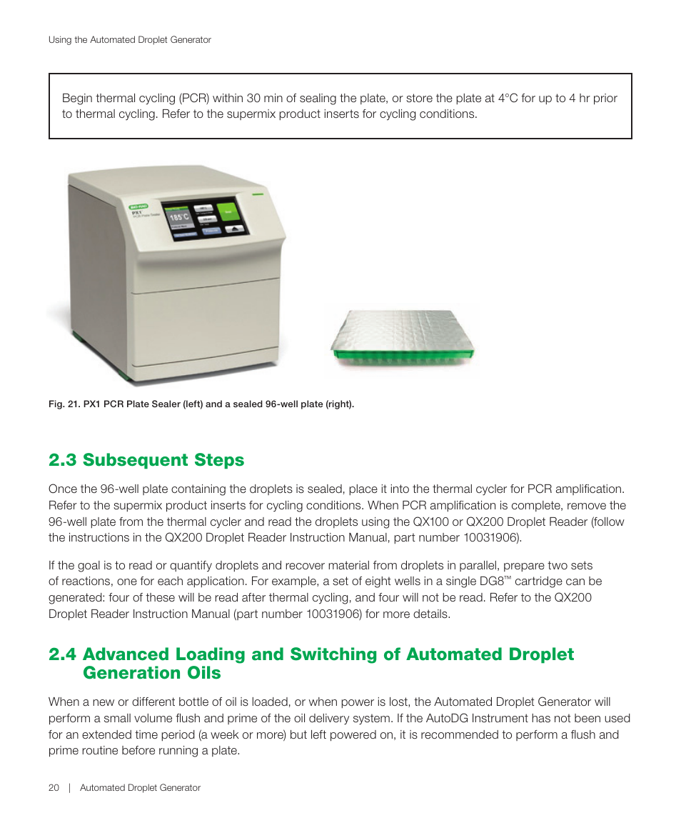 3 subsequent steps | Bio-Rad QX200™ AutoDG™ Droplet Digital™ PCR System User Manual | Page 28 / 48