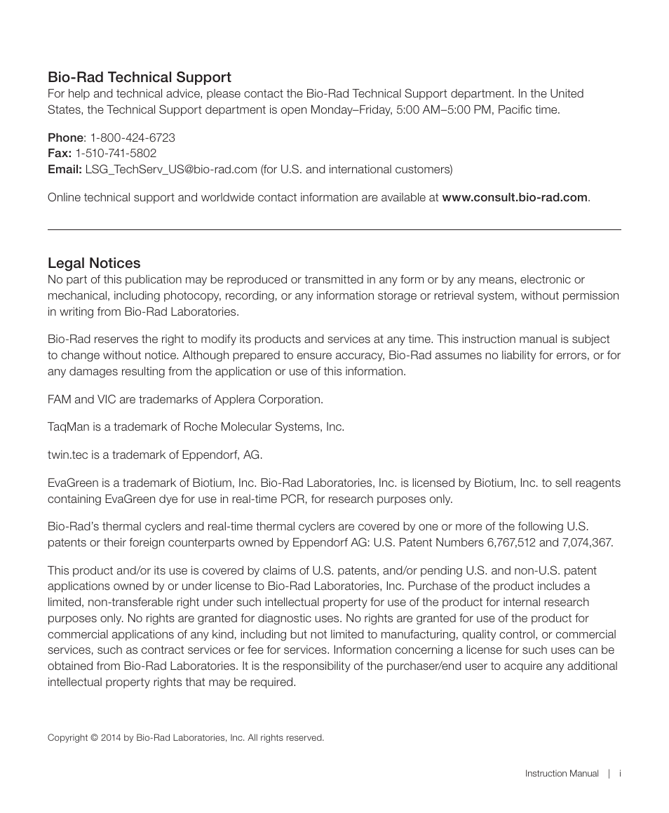 Bio-Rad QX200™ AutoDG™ Droplet Digital™ PCR System User Manual | Page 3 / 48