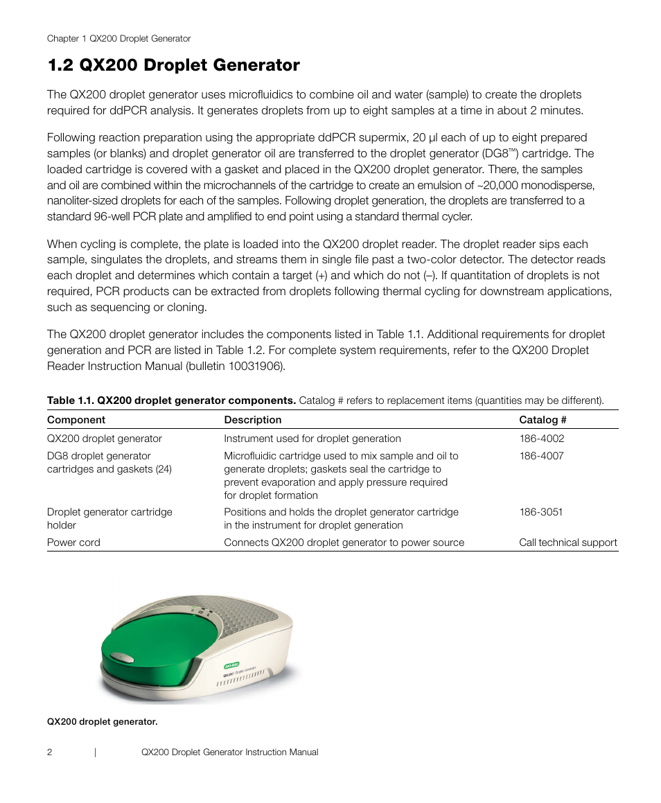 2 qx200 droplet generator | Bio-Rad ddPCR™ Supermix for Probes User Manual | Page 10 / 28