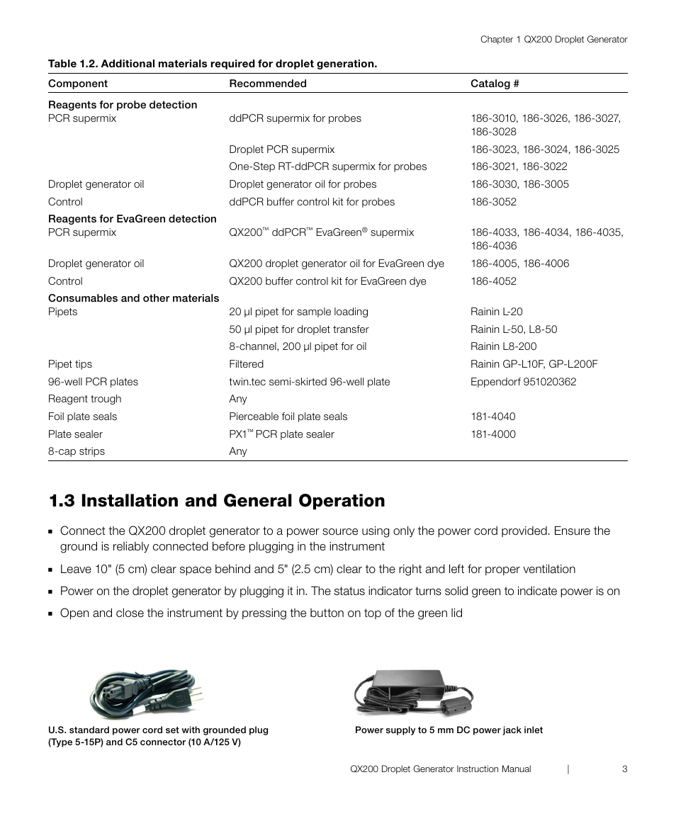 3 installation and general operation | Bio-Rad ddPCR™ Supermix for Probes User Manual | Page 11 / 28