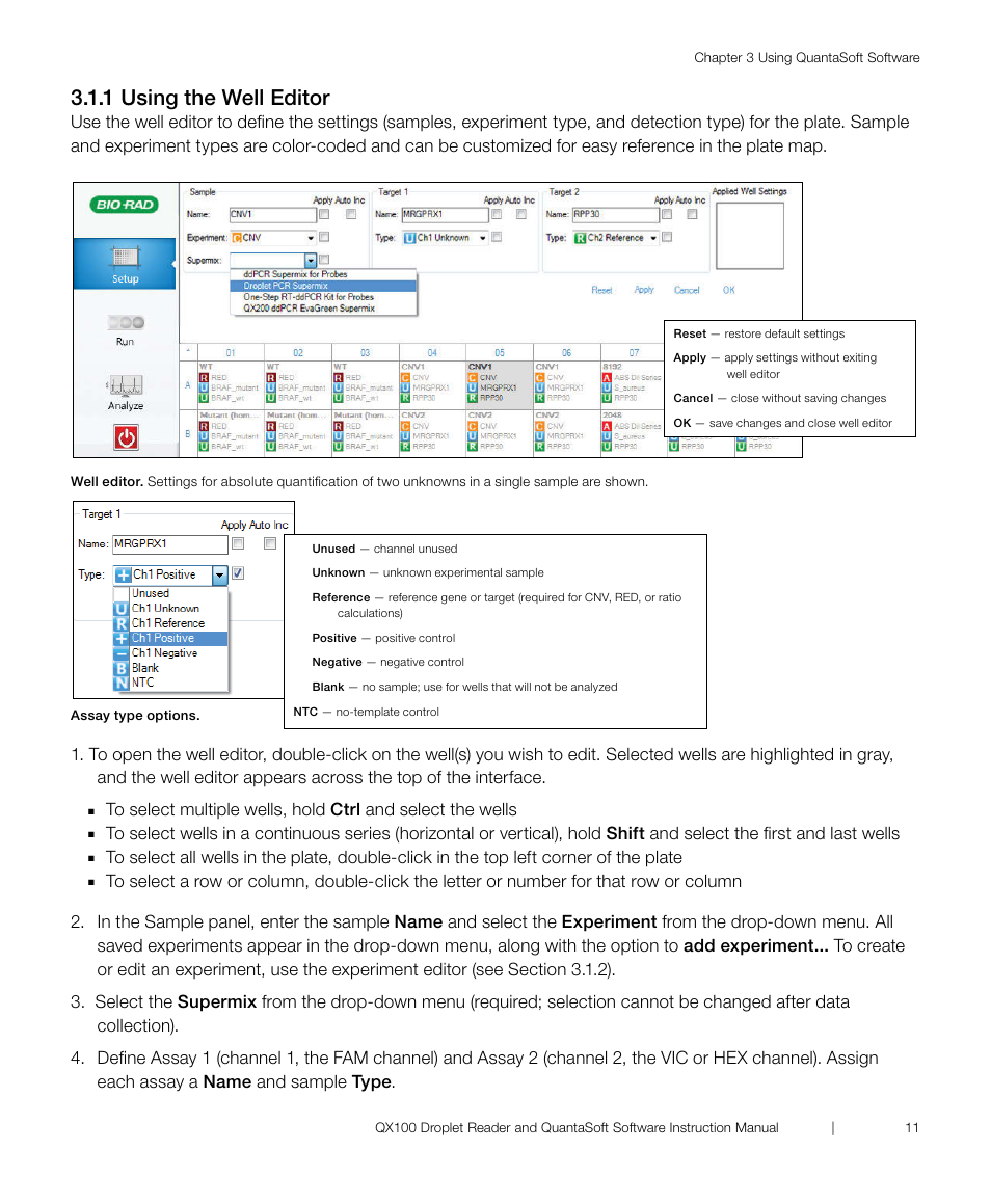 1 using the well editor | Bio-Rad ddPCR™ Supermix for Probes User Manual | Page 19 / 36