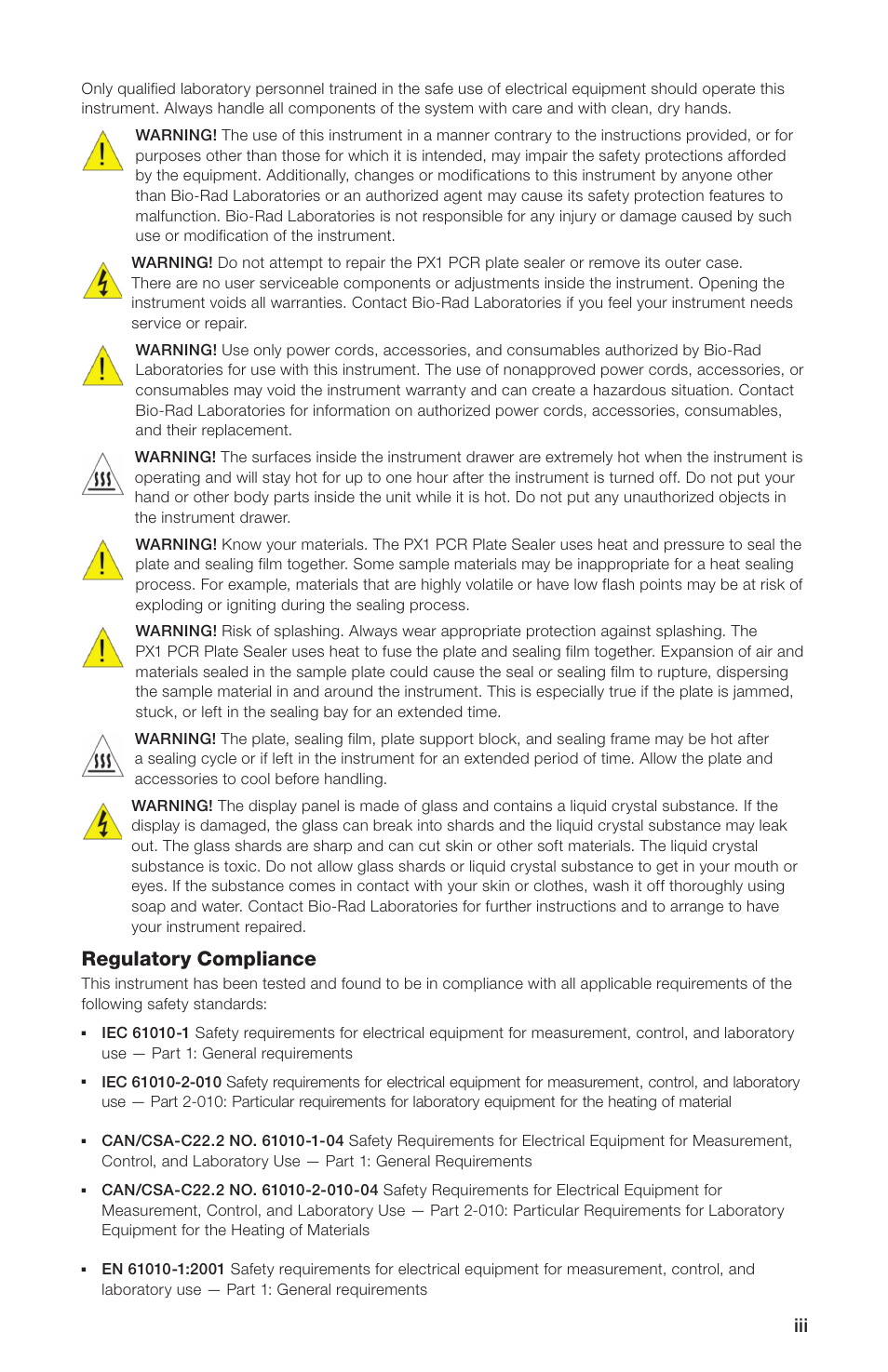 Regulatory compliance | Bio-Rad Peelable Foil Heat Seal User Manual | Page 5 / 24