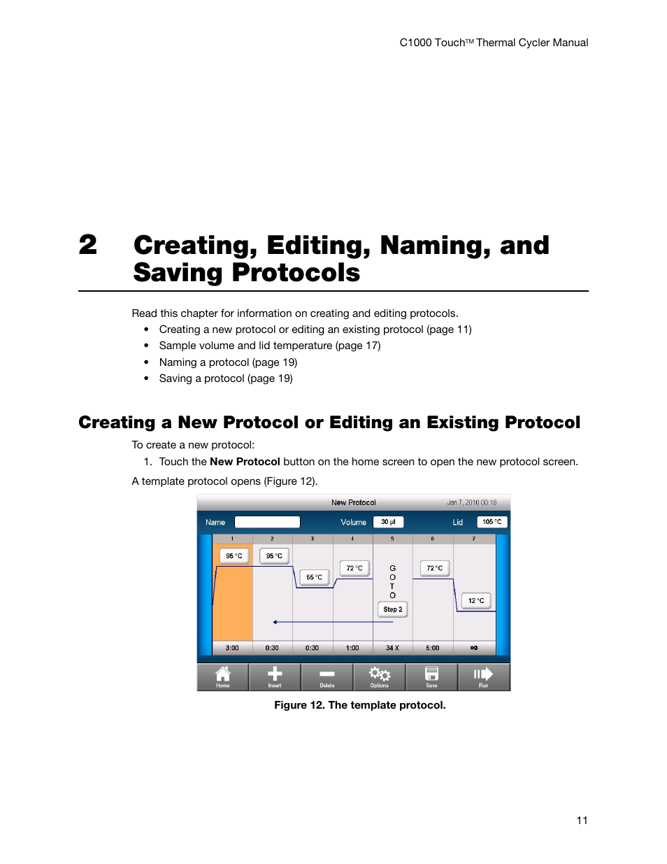 Creating, editing, naming, and saving protocols | Bio-Rad C1000 Touch™ Thermal Cycler User Manual | Page 20 / 61