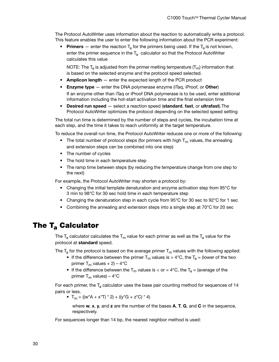 The t, Calculator | Bio-Rad C1000 Touch™ Thermal Cycler User Manual | Page 39 / 61