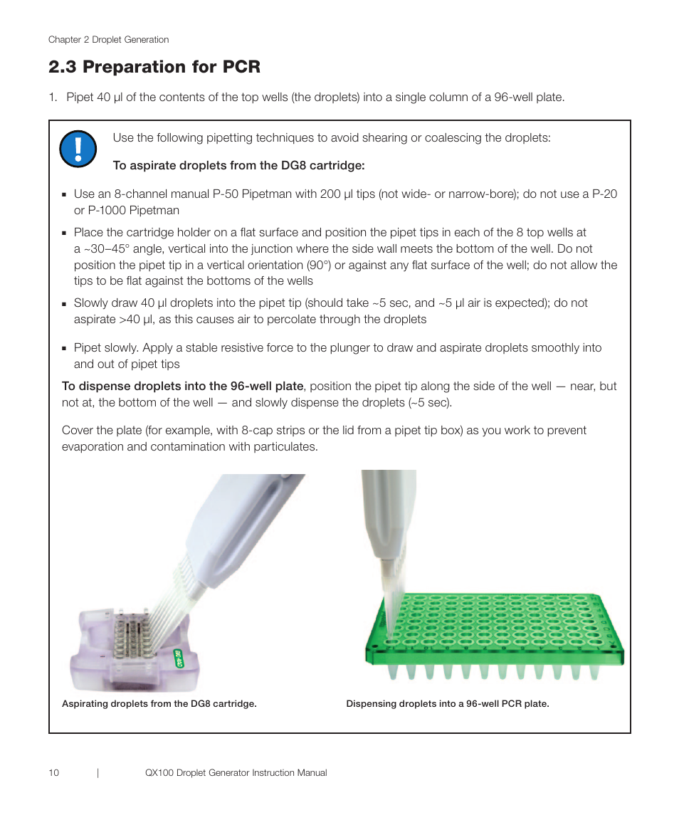 3 preparation for pcr | Bio-Rad QX100™ Droplet Digital™ PCR System User Manual | Page 16 / 24