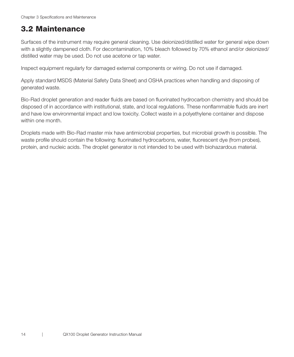 2 maintenance | Bio-Rad QX100™ Droplet Digital™ PCR System User Manual | Page 20 / 24