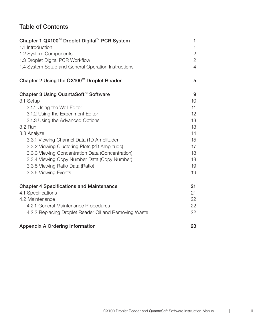 Bio-Rad QX100™ Droplet Digital™ PCR System User Manual | Page 3 / 32