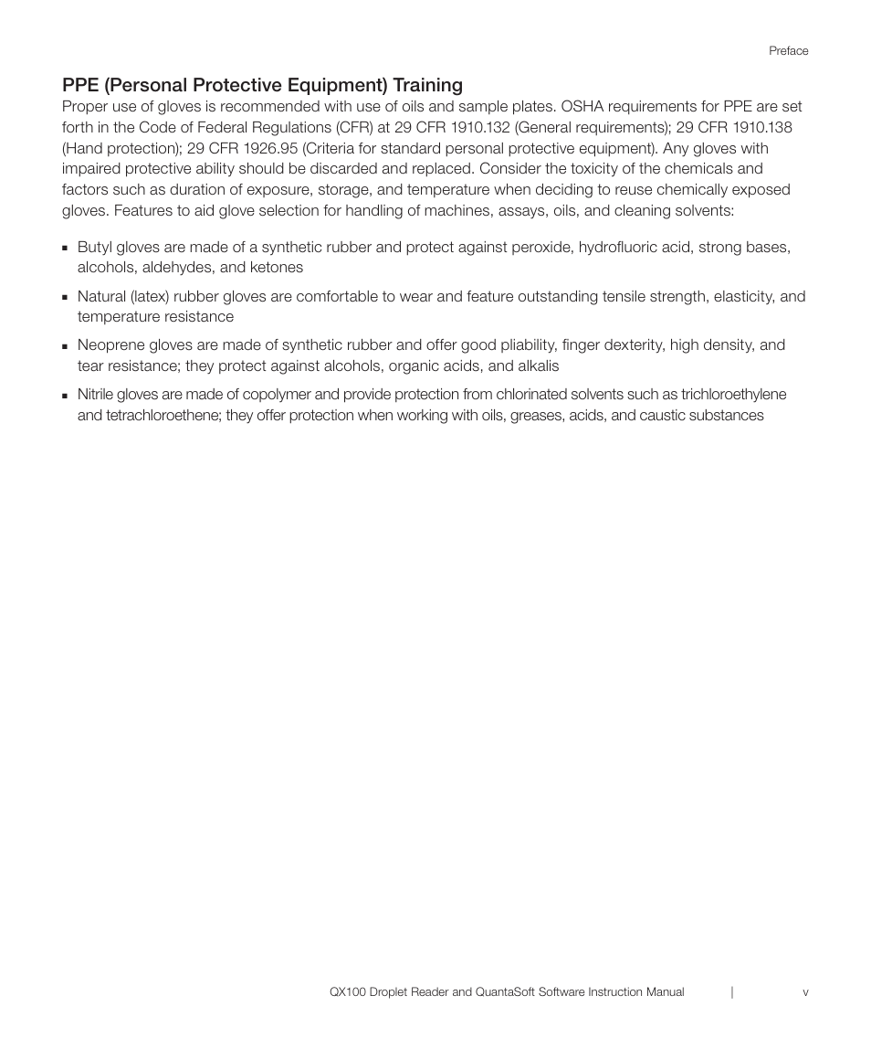 Ppe (personal protective equipment) training | Bio-Rad QX100™ Droplet Digital™ PCR System User Manual | Page 5 / 32